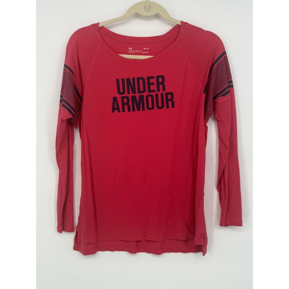 Under Armour Women's Long Sleeve Pink Tee Medium
